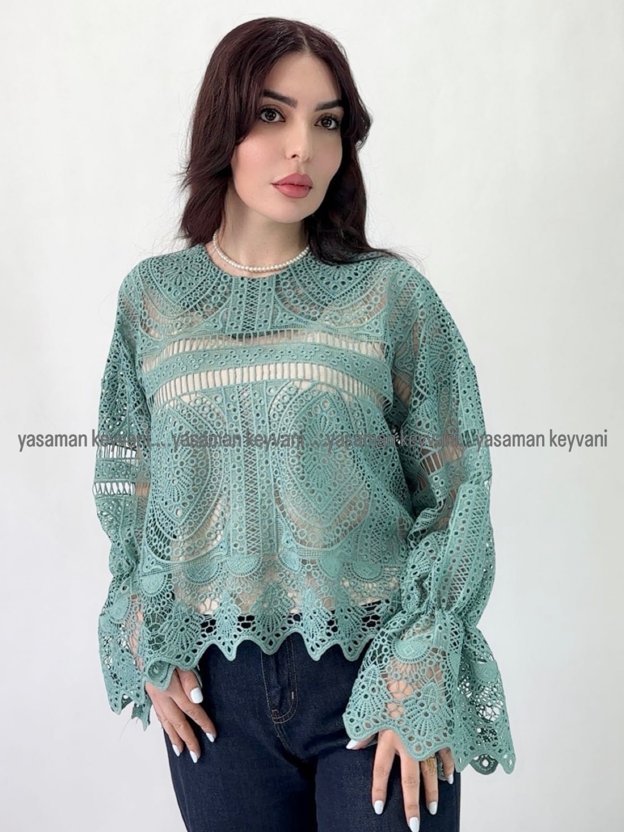 شومیز عروسکی دخترانه دانتل فری سایز